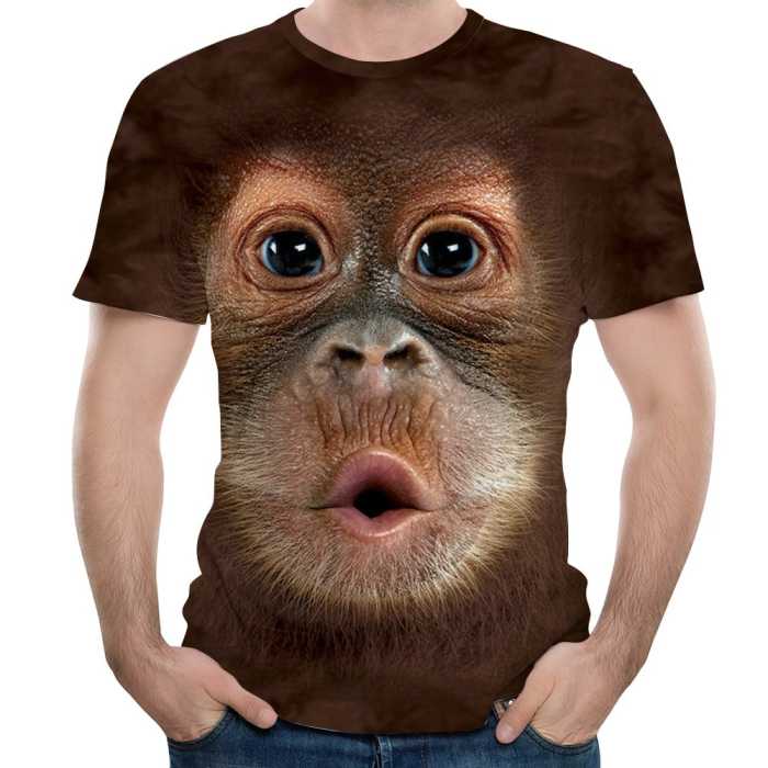 T-Shirt homme 3D imprimé - Tête de singe