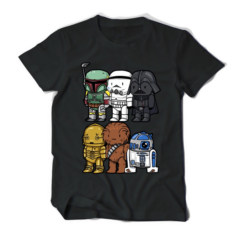 T-Shirt Star Wars style dessins animés 100% coton - /medias/155733093629.jpg