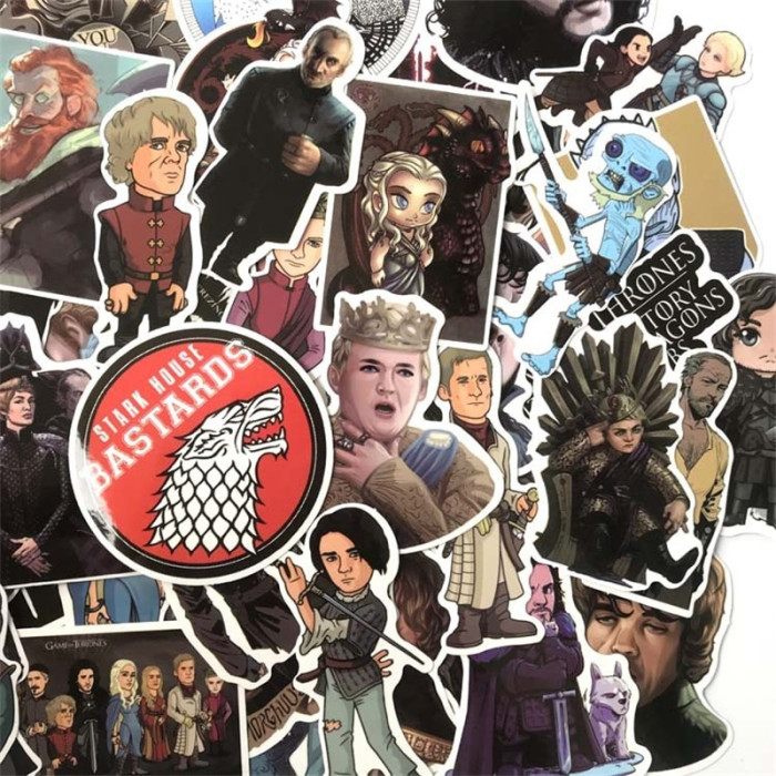 61 autocollants cartoon Game of Thrones
