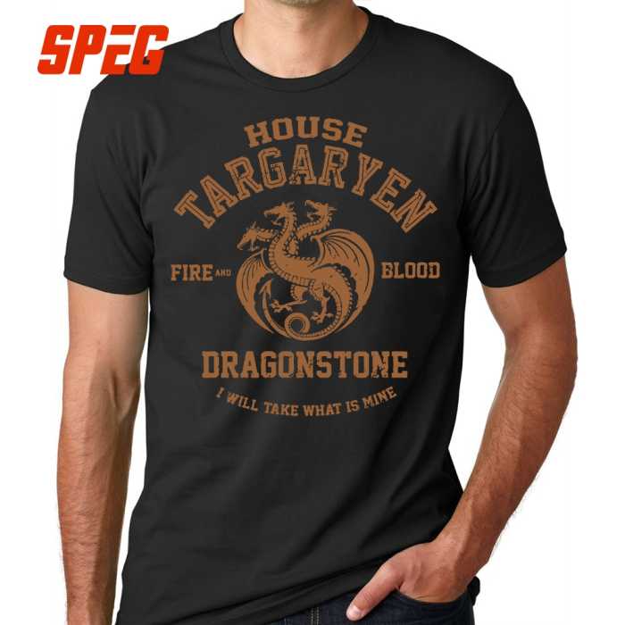 T-Shirt Game of Thrones : vintage House Targaryen (façon Abercrombie, Hollister)