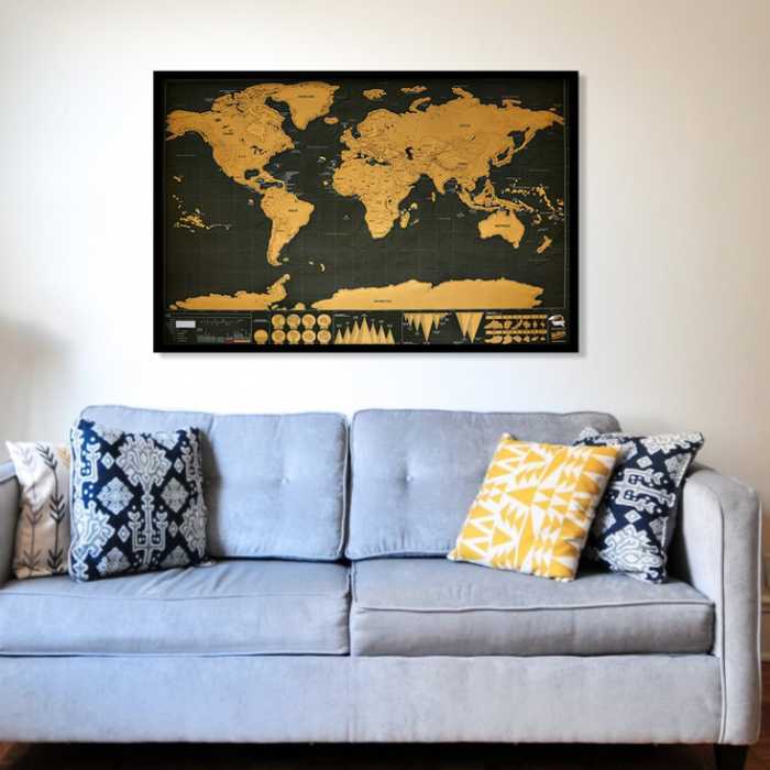 Carte du monde à gratter pour illustrer vos voyages