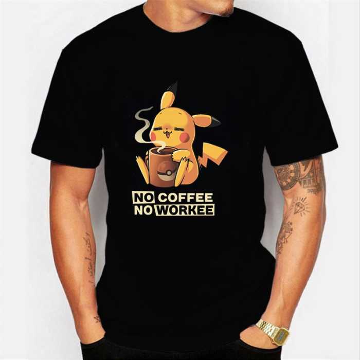 T-Shirt Pikachu : pas de café, pas de travail