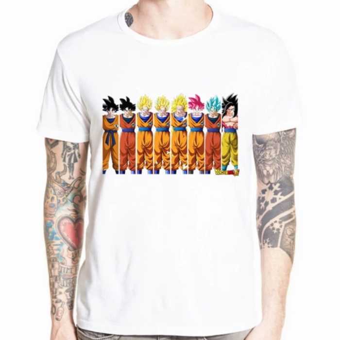 T-Shirt Dragon Ball : Les transformations de Goku